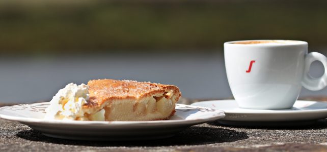 coffee, cake, apple pie